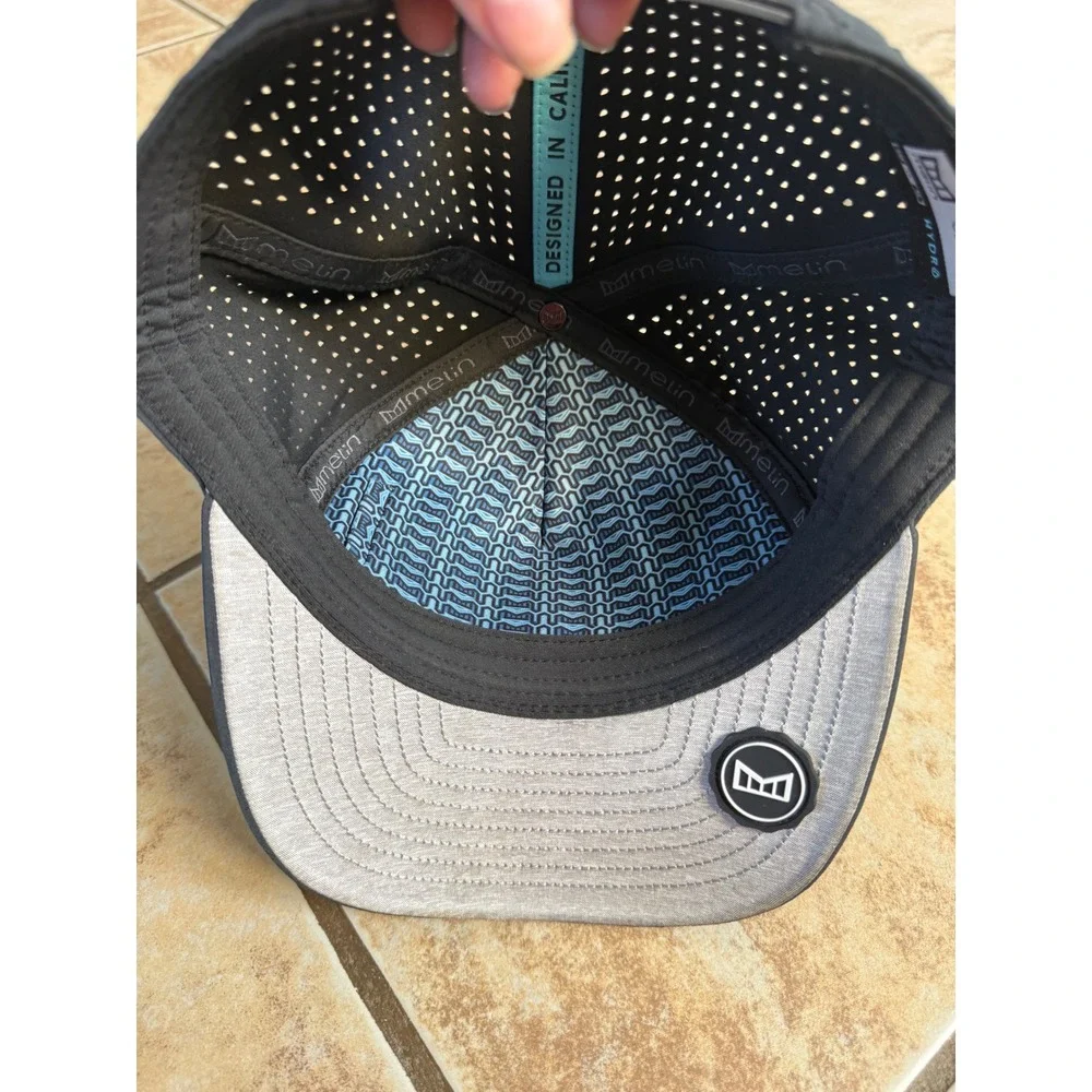 Melin Odysea Hydro Black Performance Snapback Hat Classic Size Water Resistant